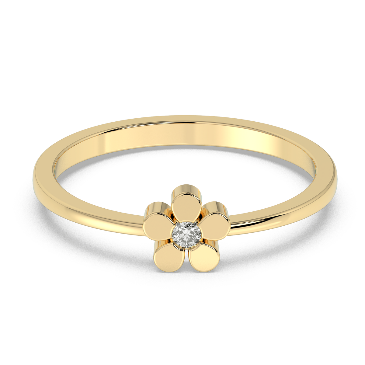 9k gold magnolia ring