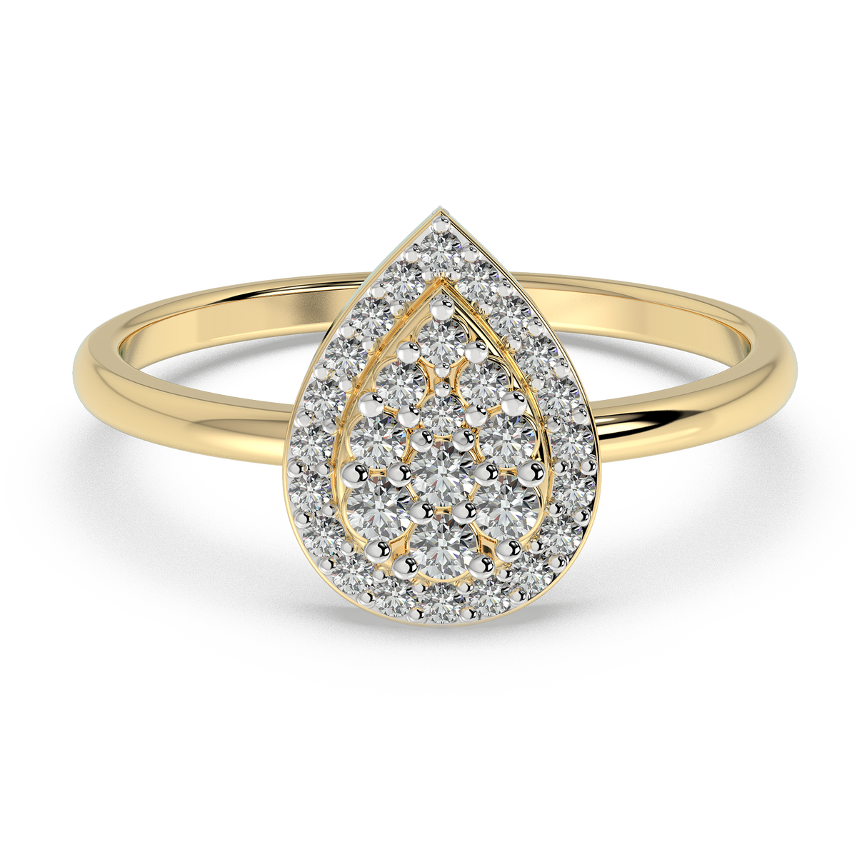 9k gold fleur ring