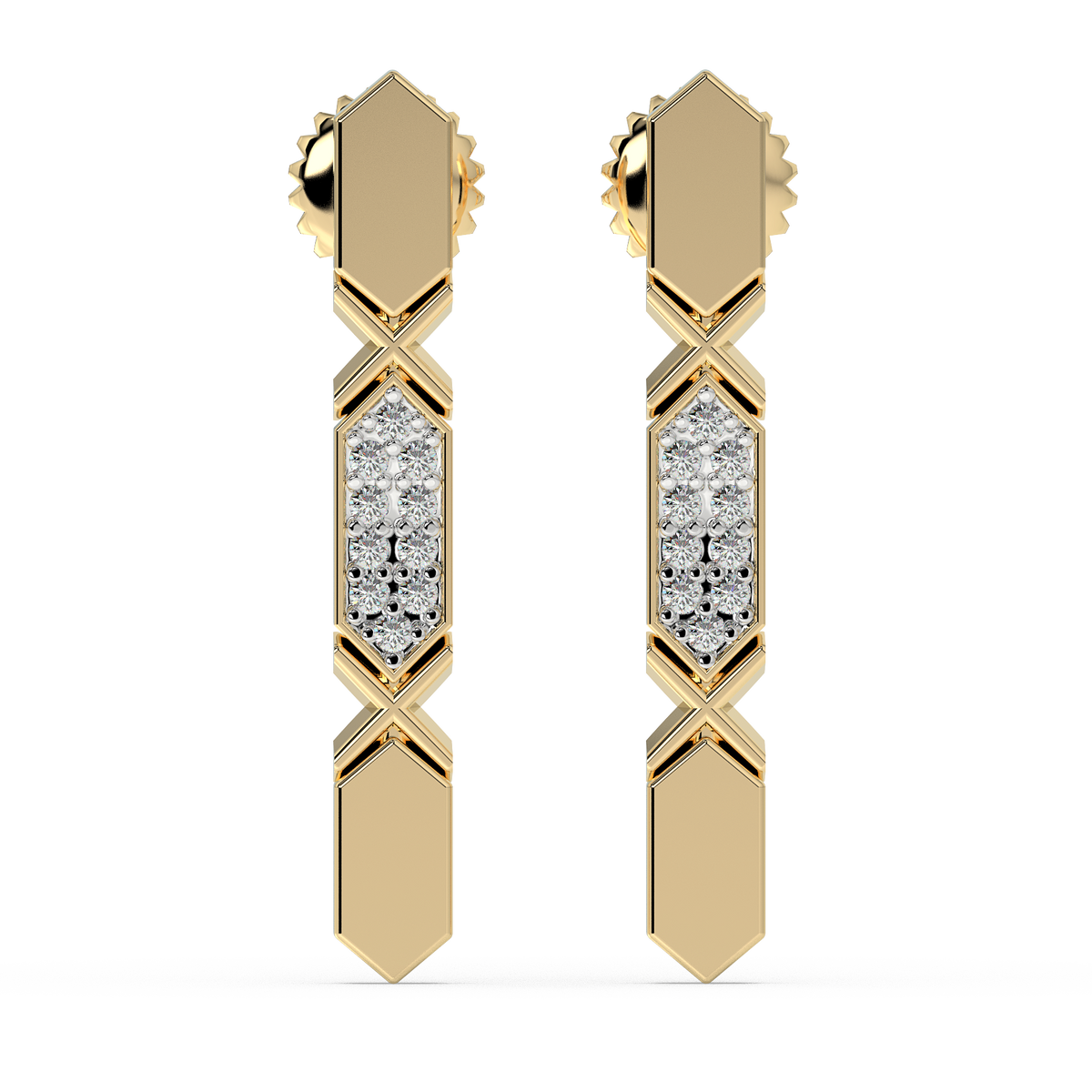 9k gold etoile earrings