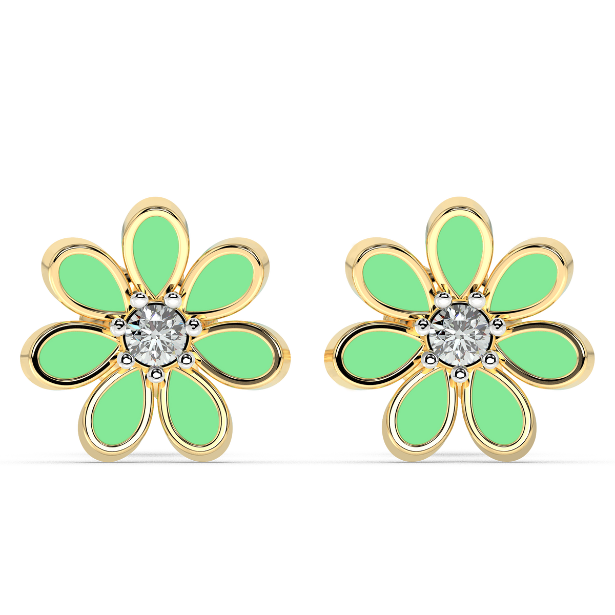 9k gold belle earrings
