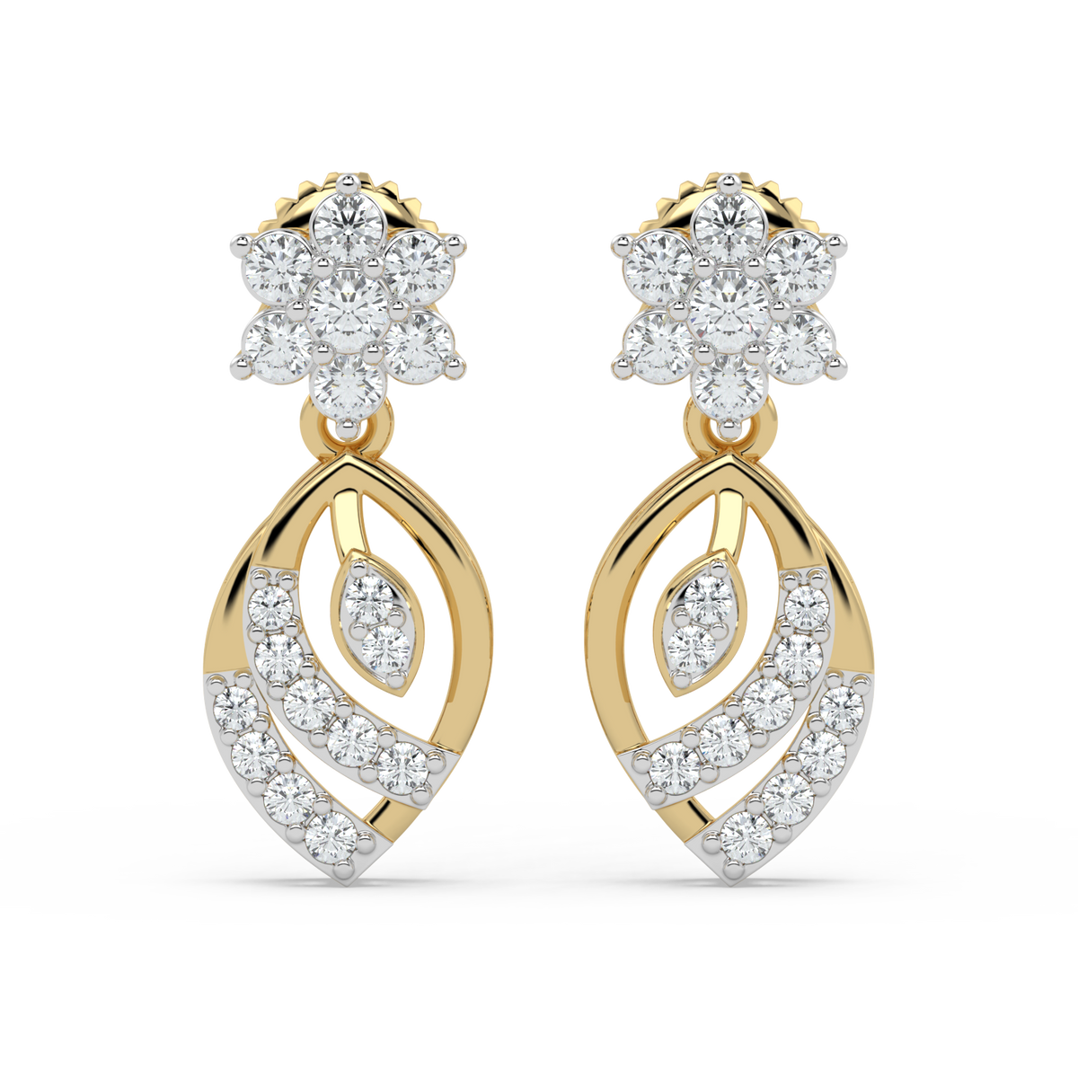 9k gold wren earrings