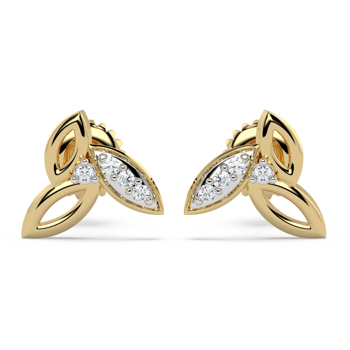 9k gold willow earrings