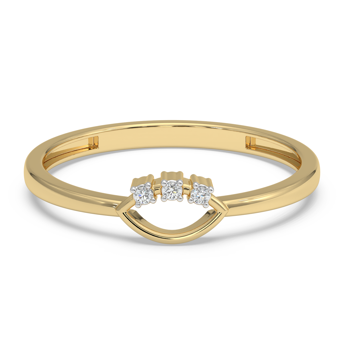 9k gold lyra ring