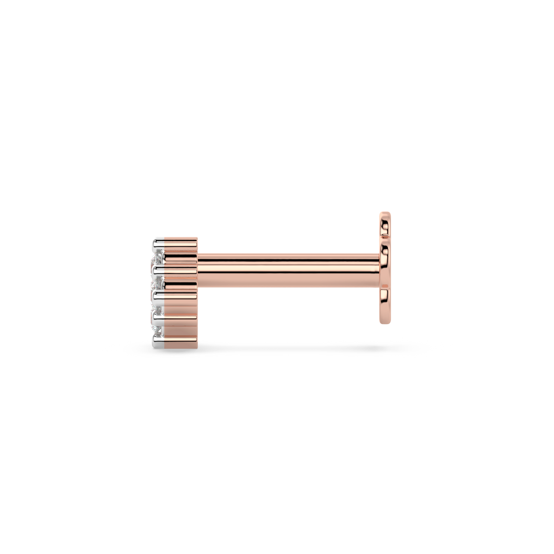 9K Gold Rosabel Nose Pin