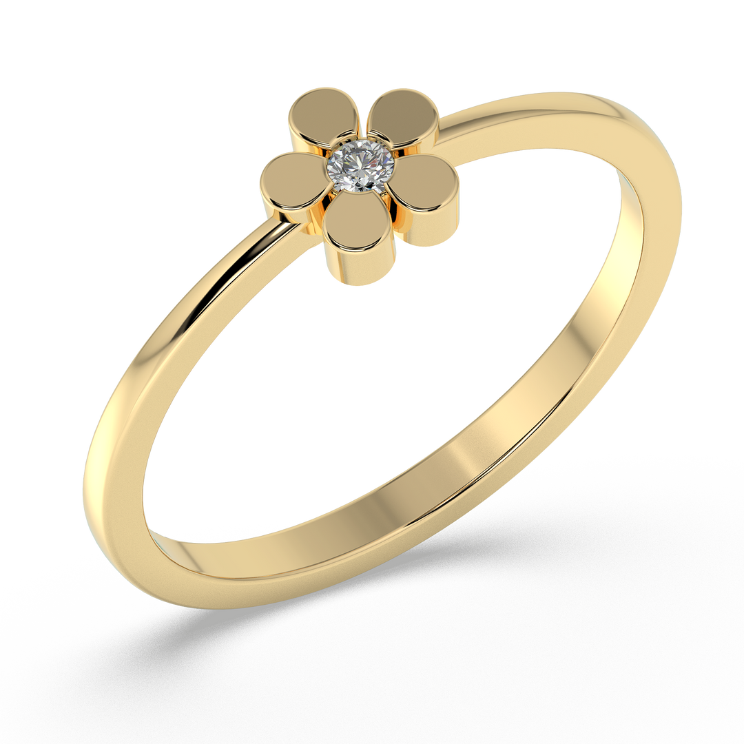 9K Gold Magnolia Ring