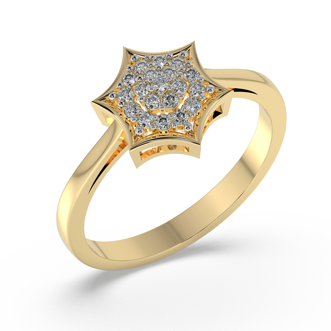 9K Gold Poppy Ring