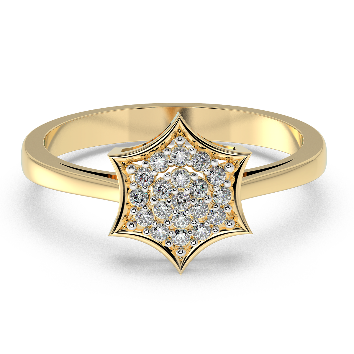 9k gold poppy ring