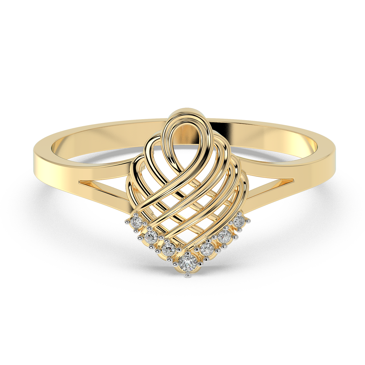 9k gold petunia ring
