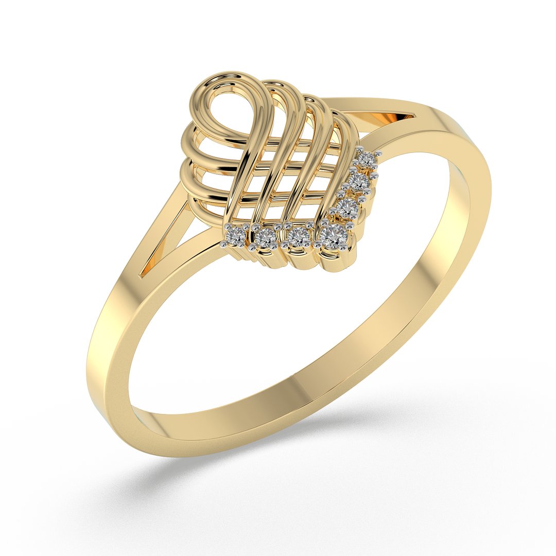 9K Gold Petunia Ring
