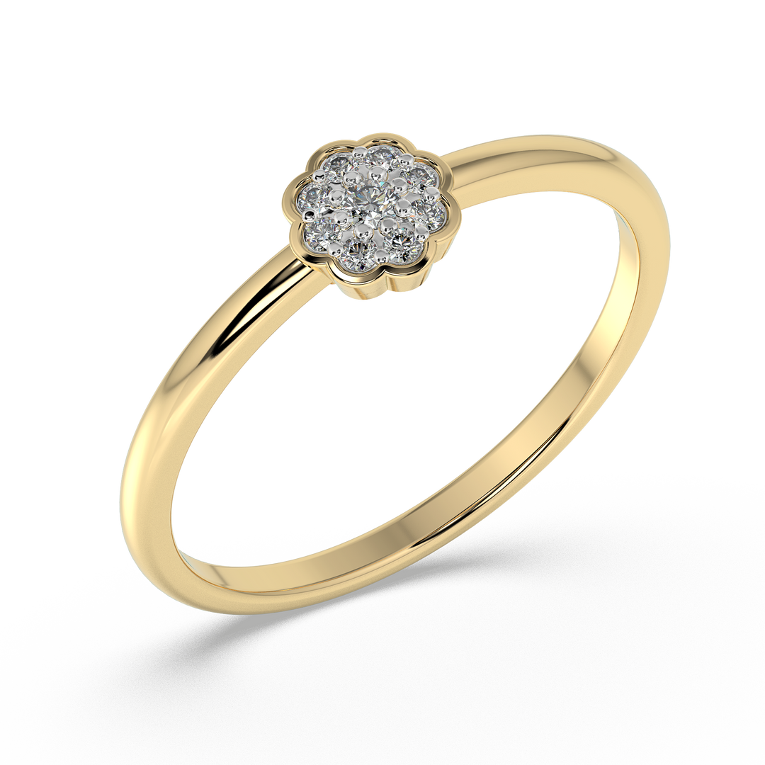 9K Gold Begonia Ring