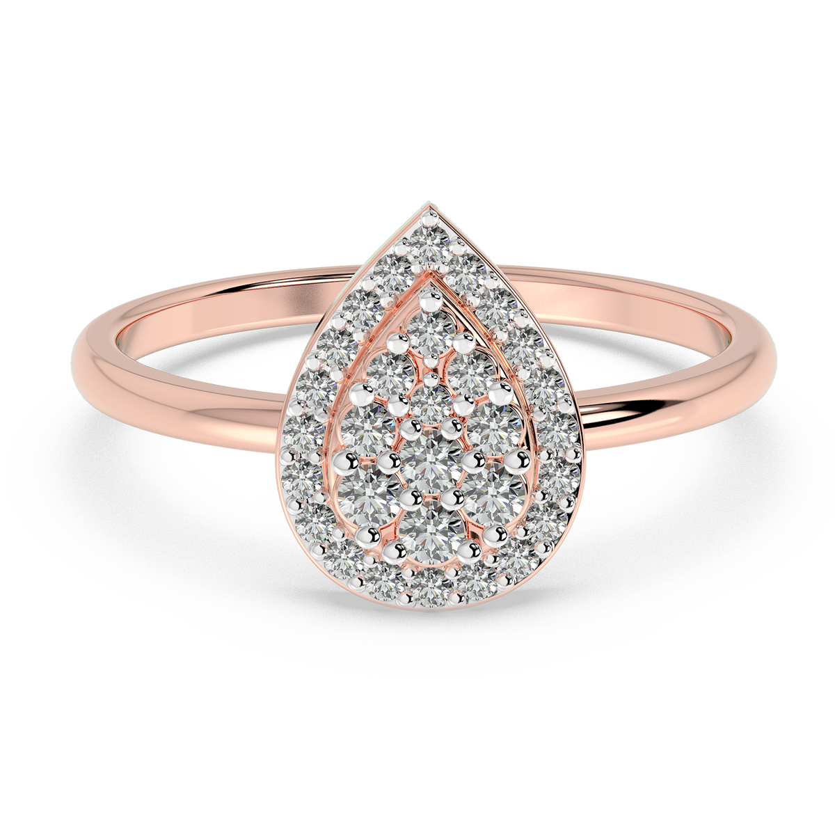 9k gold fleur ring