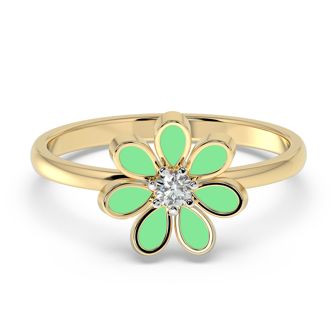 9K Gold Camellia Ring