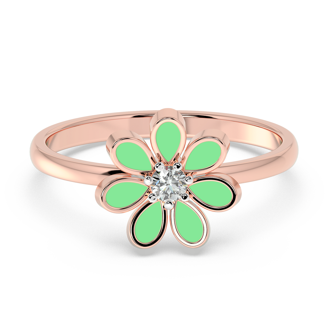 9K Gold Camellia Ring