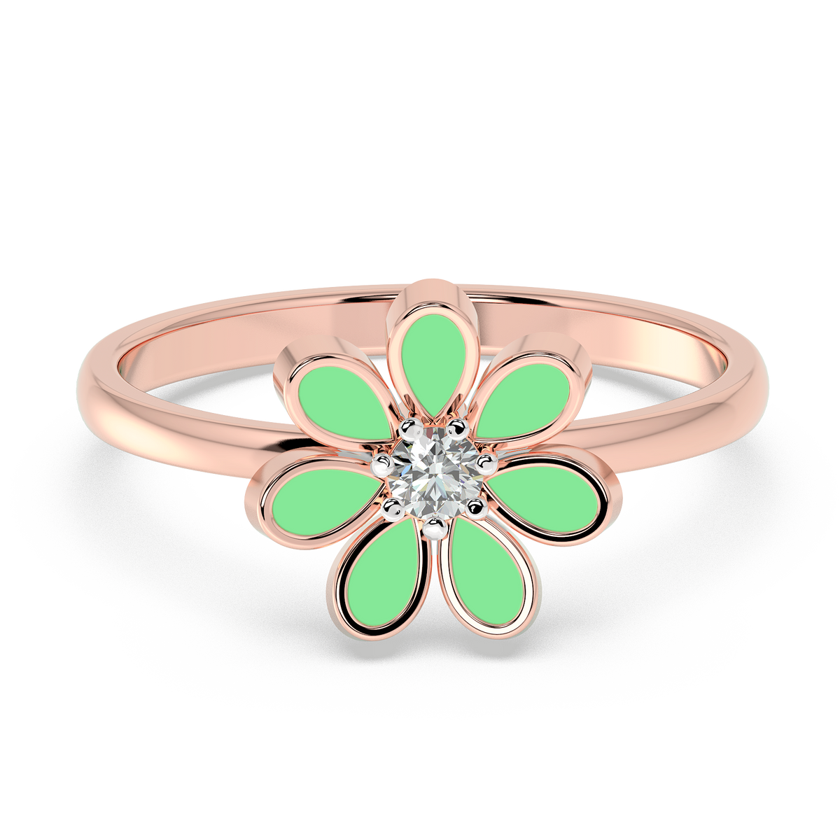 9k gold kids camellia ring