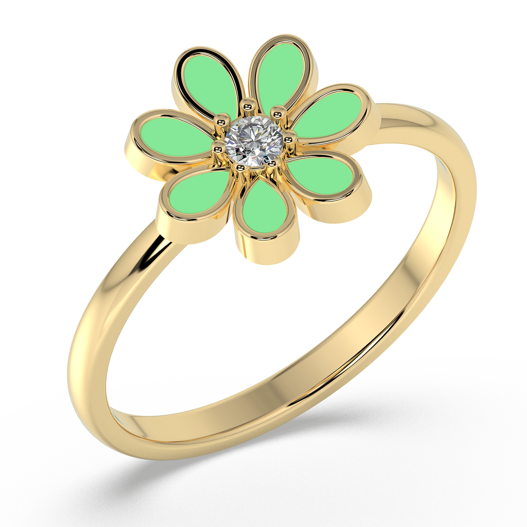 9K Gold Camellia Ring