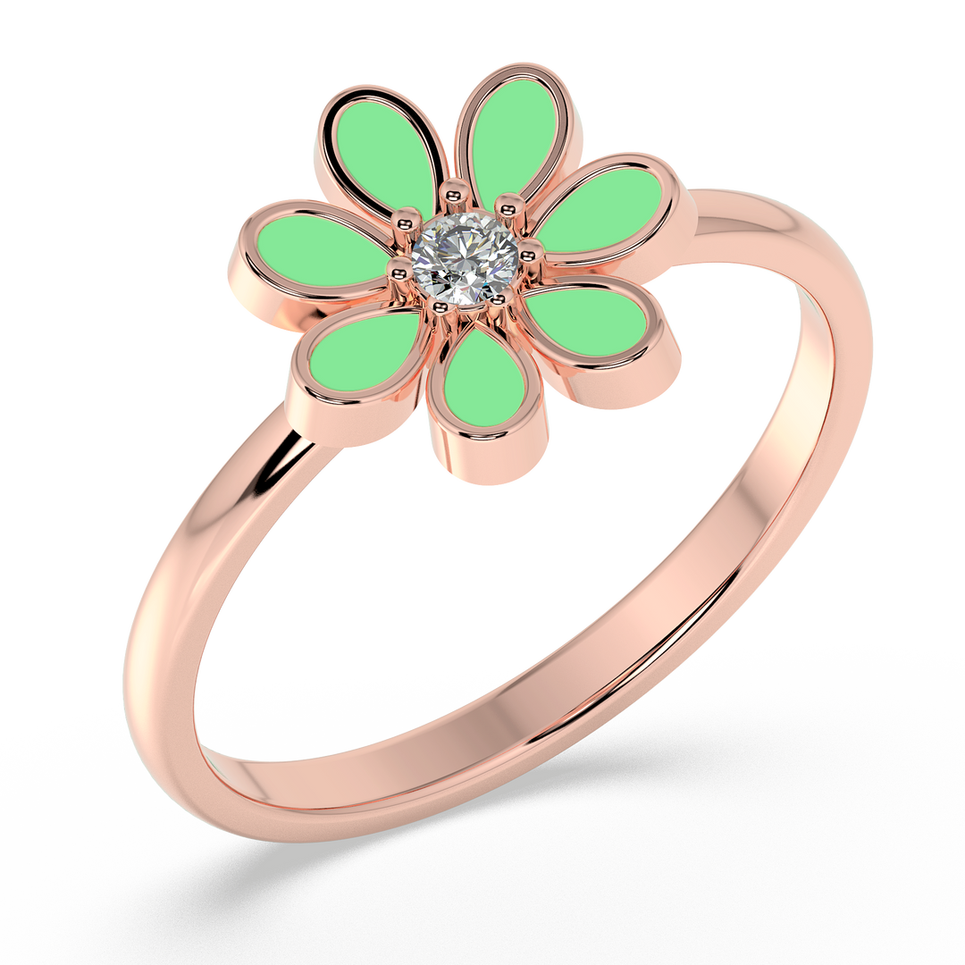 9K Gold Camellia Ring