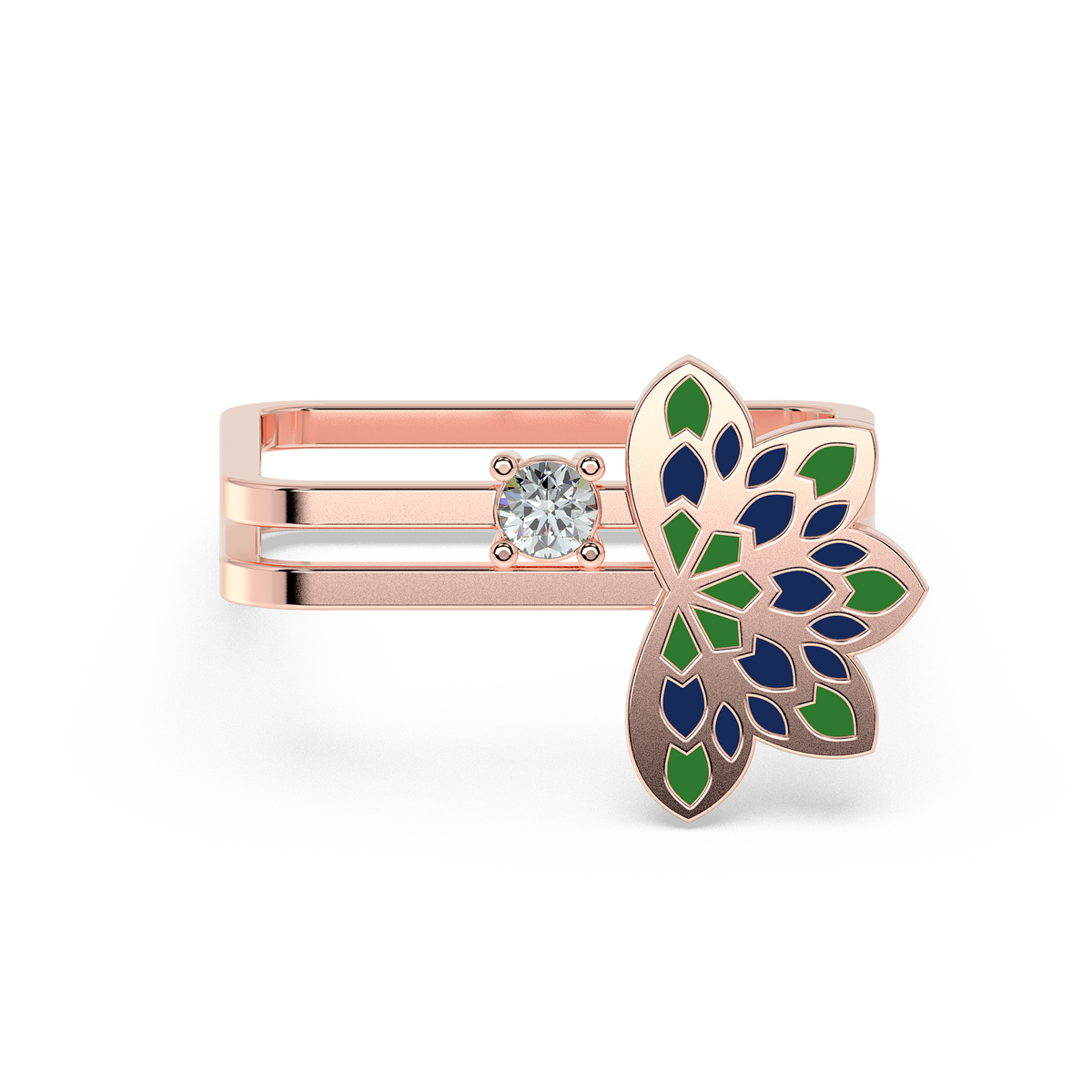 9k gold rose ring