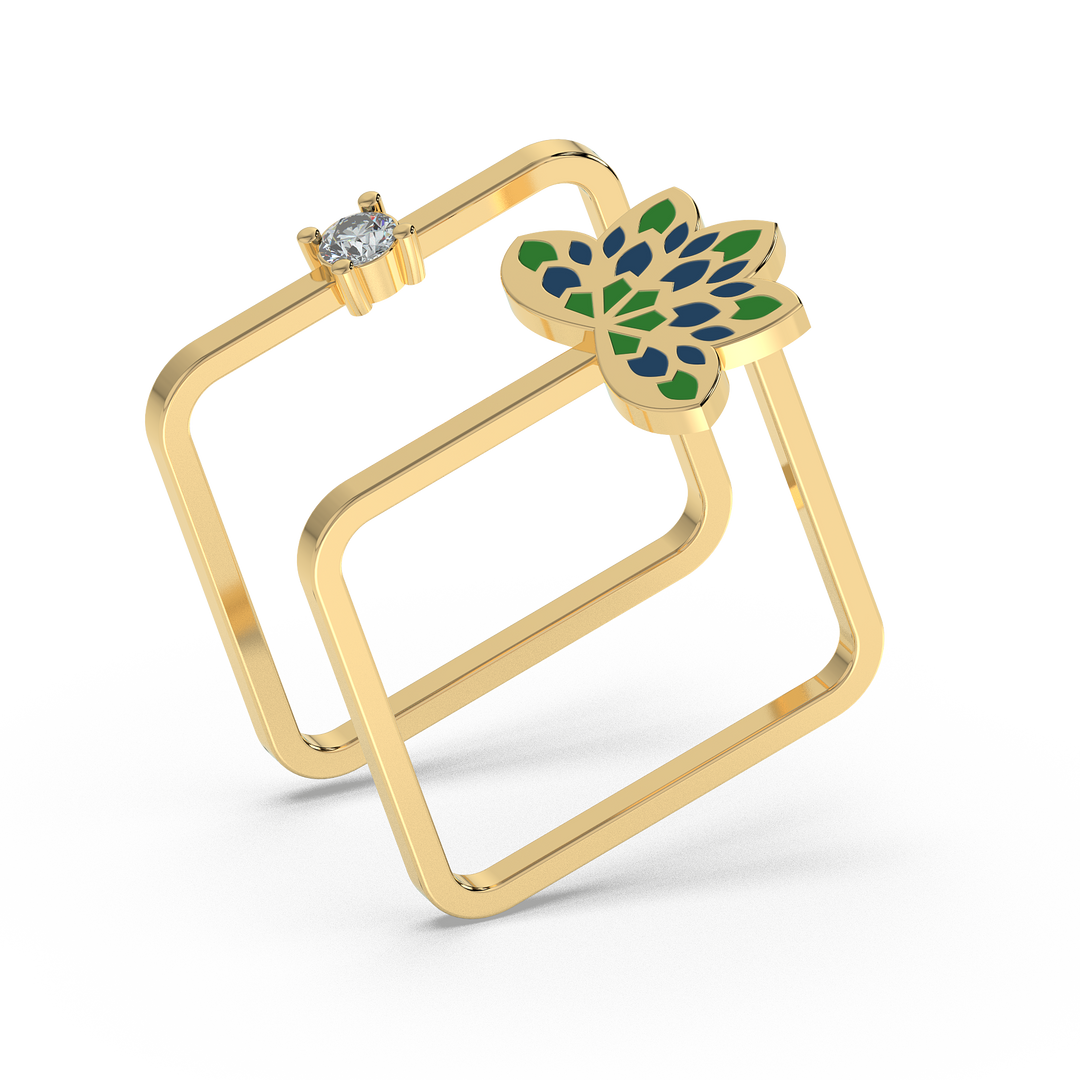 9K Gold Rose Ring