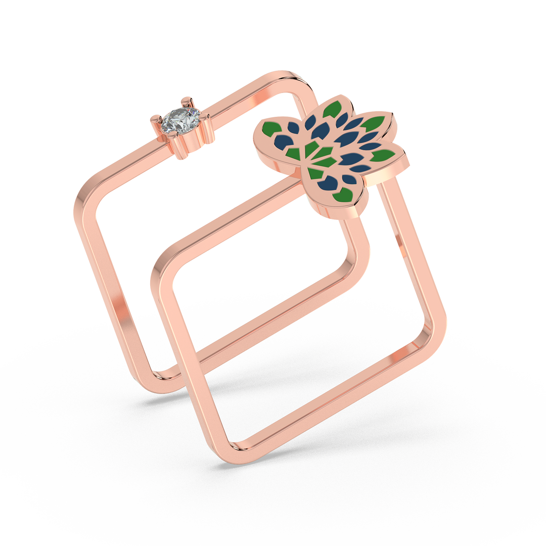 9K Gold Rose Ring