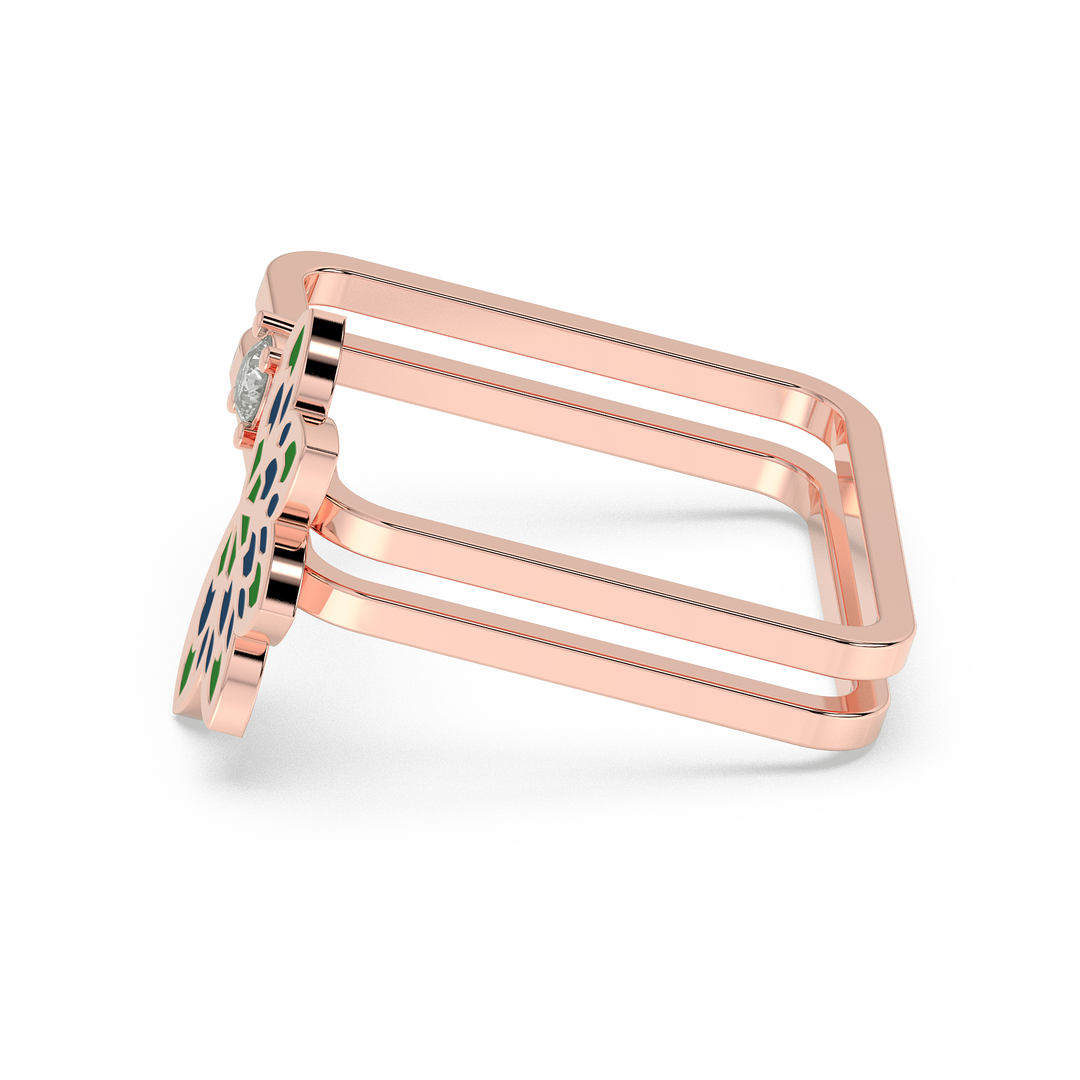 9K Gold Rose Ring
