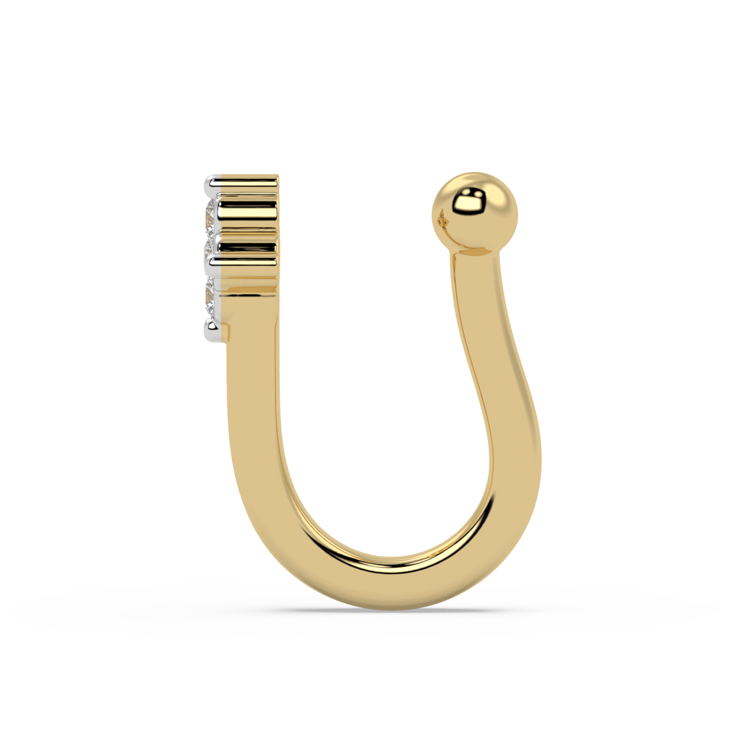 9K Gold Indigo Nose Pin