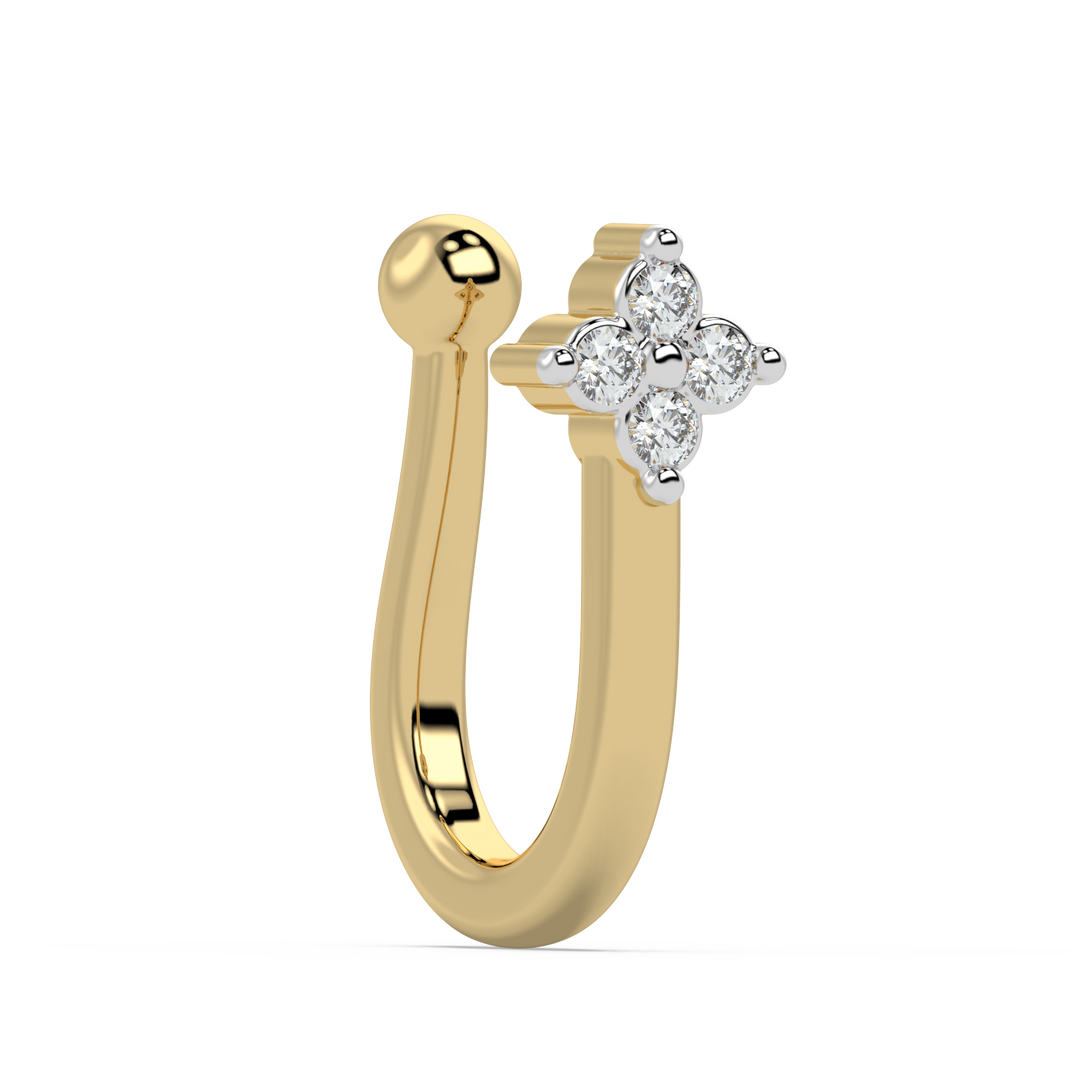 9K Gold Indigo Nose Pin