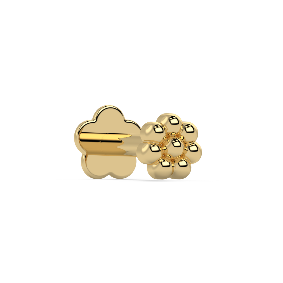9K Gold Velvet Nose Pin