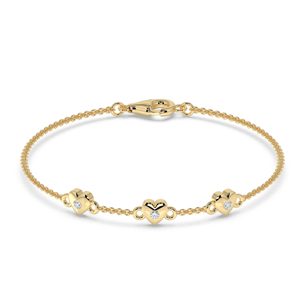9K Gold Peony Bracelet