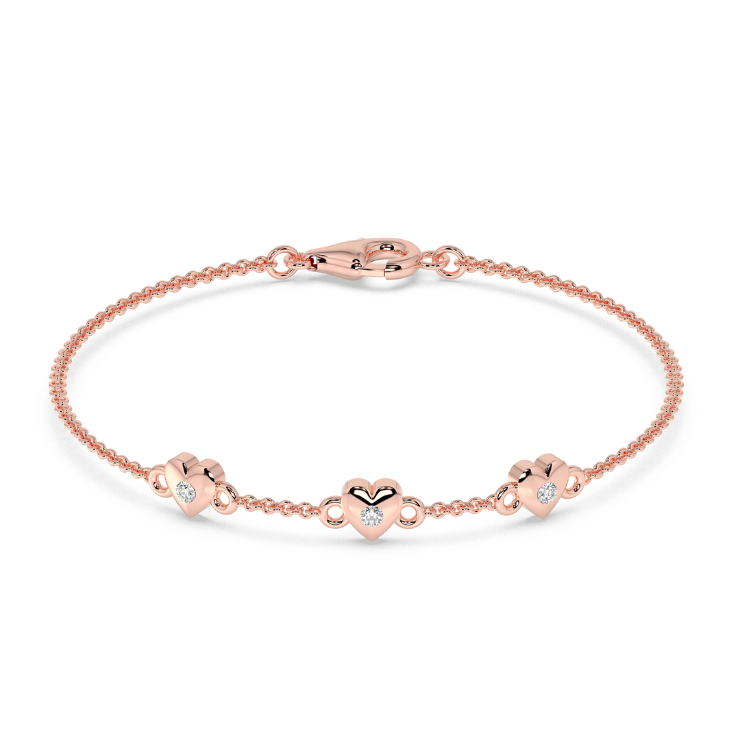 9K Gold Peony Bracelet