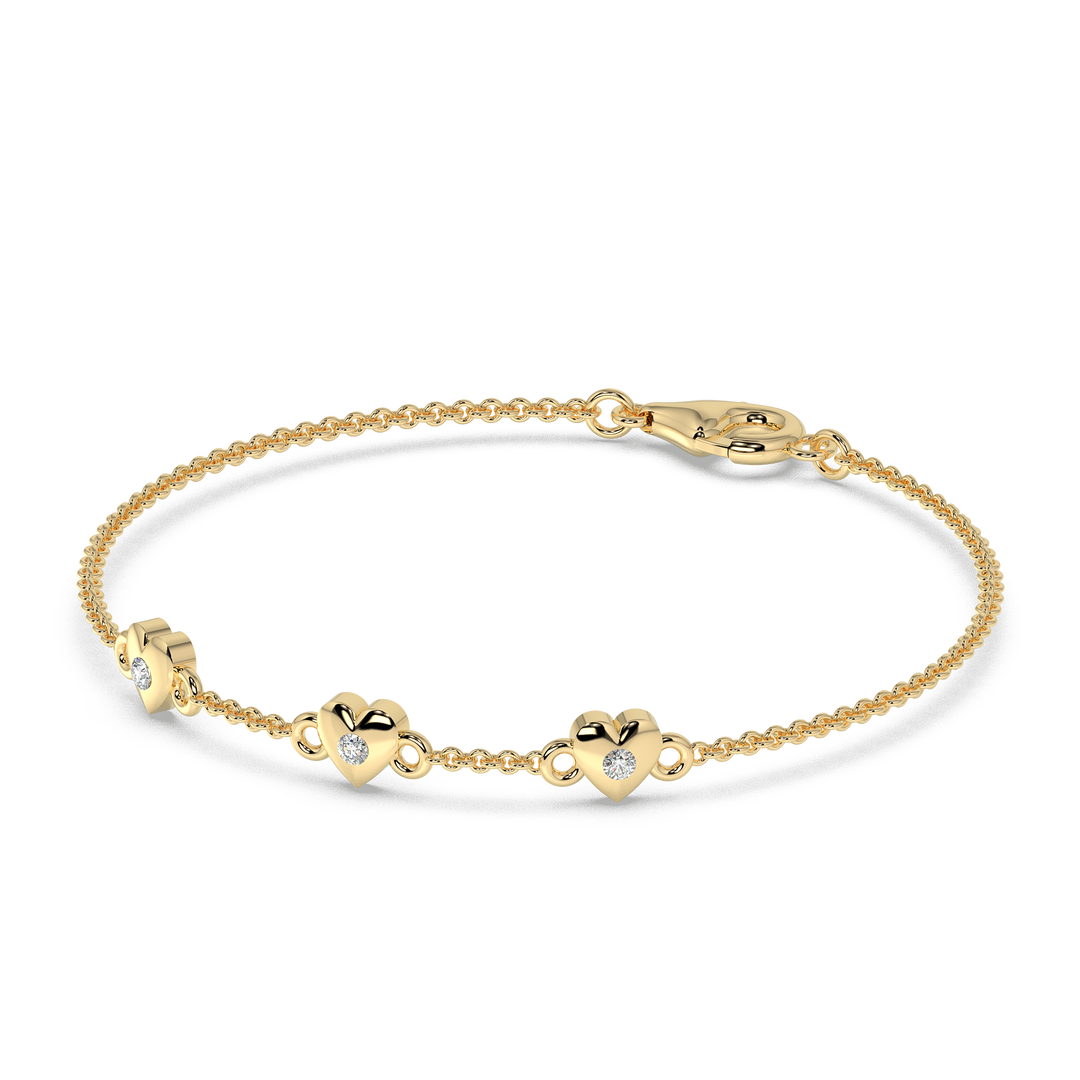 9K Gold Peony Bracelet
