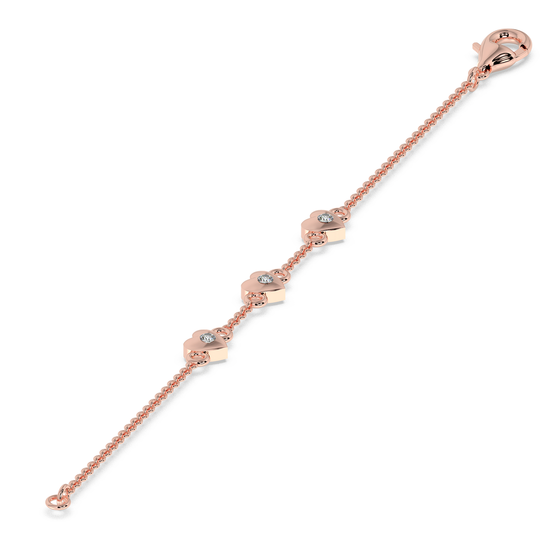 9K Gold Peony Bracelet