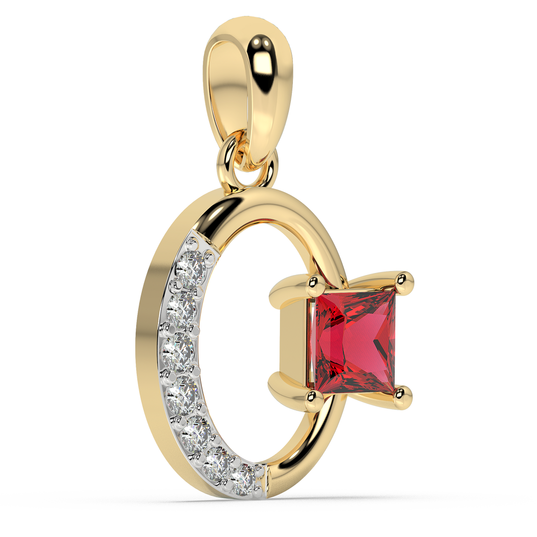 9K Gold Crystal Pendant
